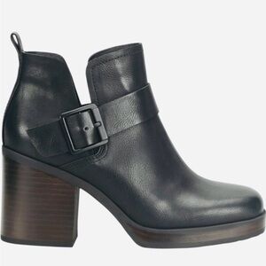 Kork-Ease Black Leather Ankle Booties